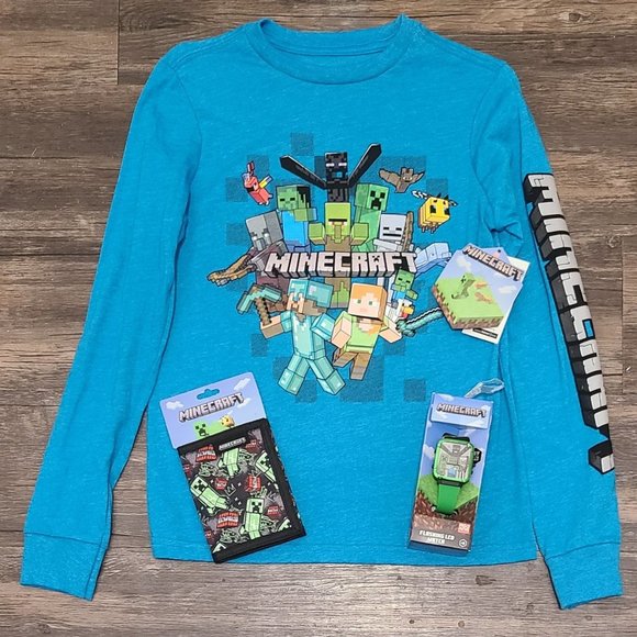 Bioworld Other - Minecraft Shirt Watch Wallet 3 Piece Set NWTS